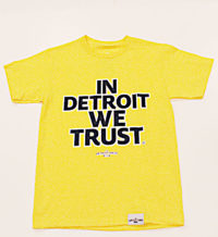 Yellow, Blue & White "In Detroit We Trust" Apparel