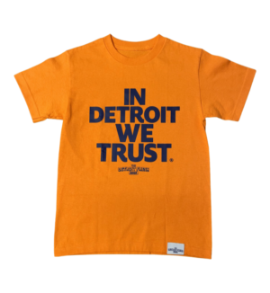 Orange and Blue "In Detroit We Trust" Apparel